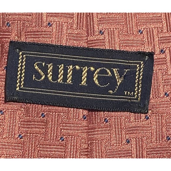 Surrey Pink Silk Blend Men’s Tie Polka Dot Patterned Preppy Formal Business Fun - Picture 7 of 8